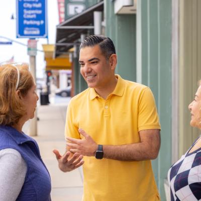 Congressman Garcia talking to constituents